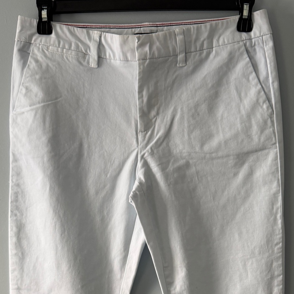 Tommy Hilfiger White Stretch Slim Chino Pants Women Size 8 Classic Preppy - Picture 7 of 14